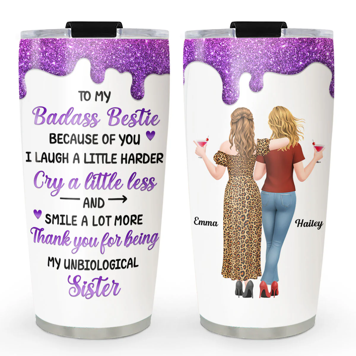 Laugh More And Cry Less - Personalized Custom Tumbler
