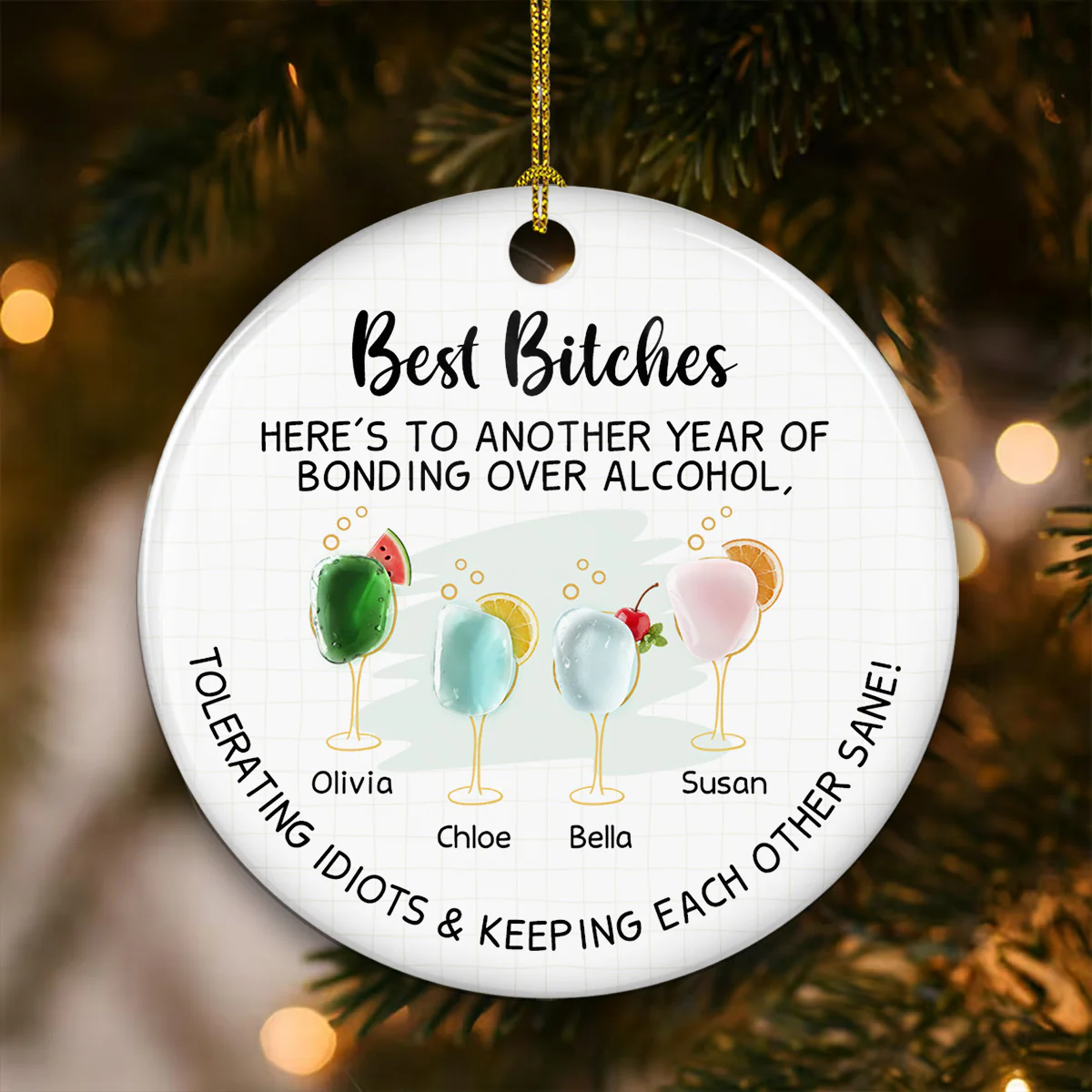 Laughing At Our Own Jokes - Personalized Custom 3D Inflated Effect Ceramic Ornament - Image 2