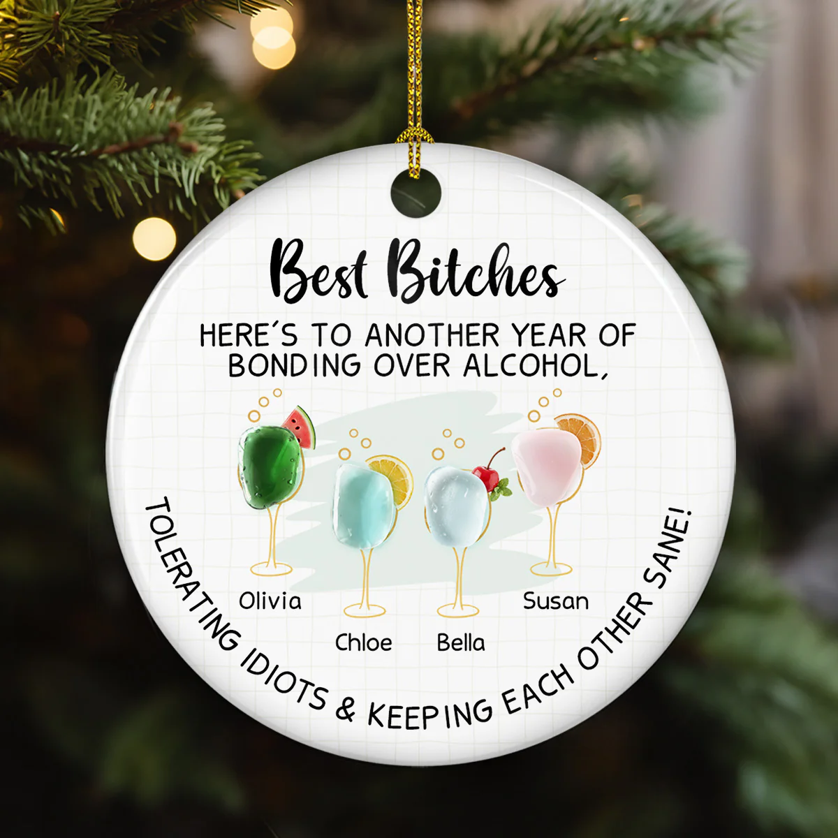 Laughing At Our Own Jokes - Personalized Custom 3D Inflated Effect Ceramic Ornament - Image 3