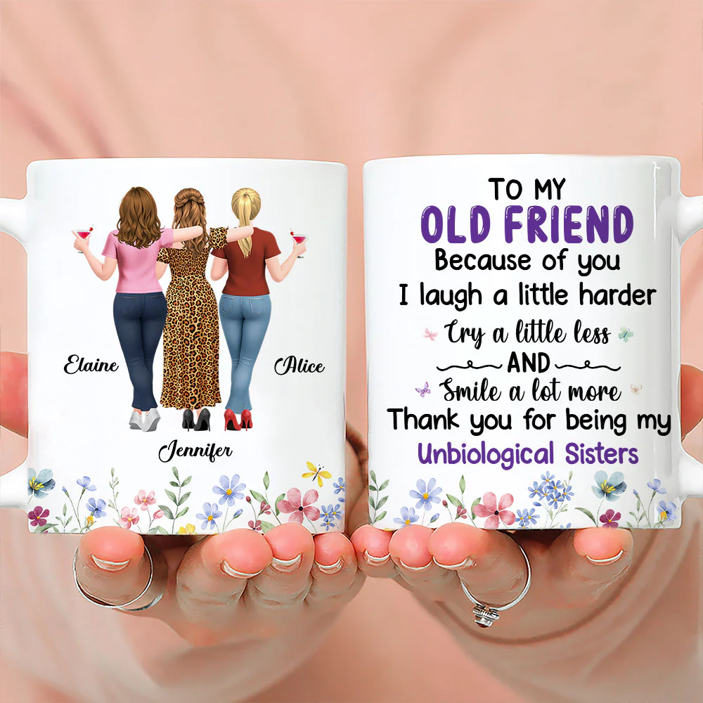 Laughter And Love Friendship - Personalized Custom Coffee Mug - Image 2