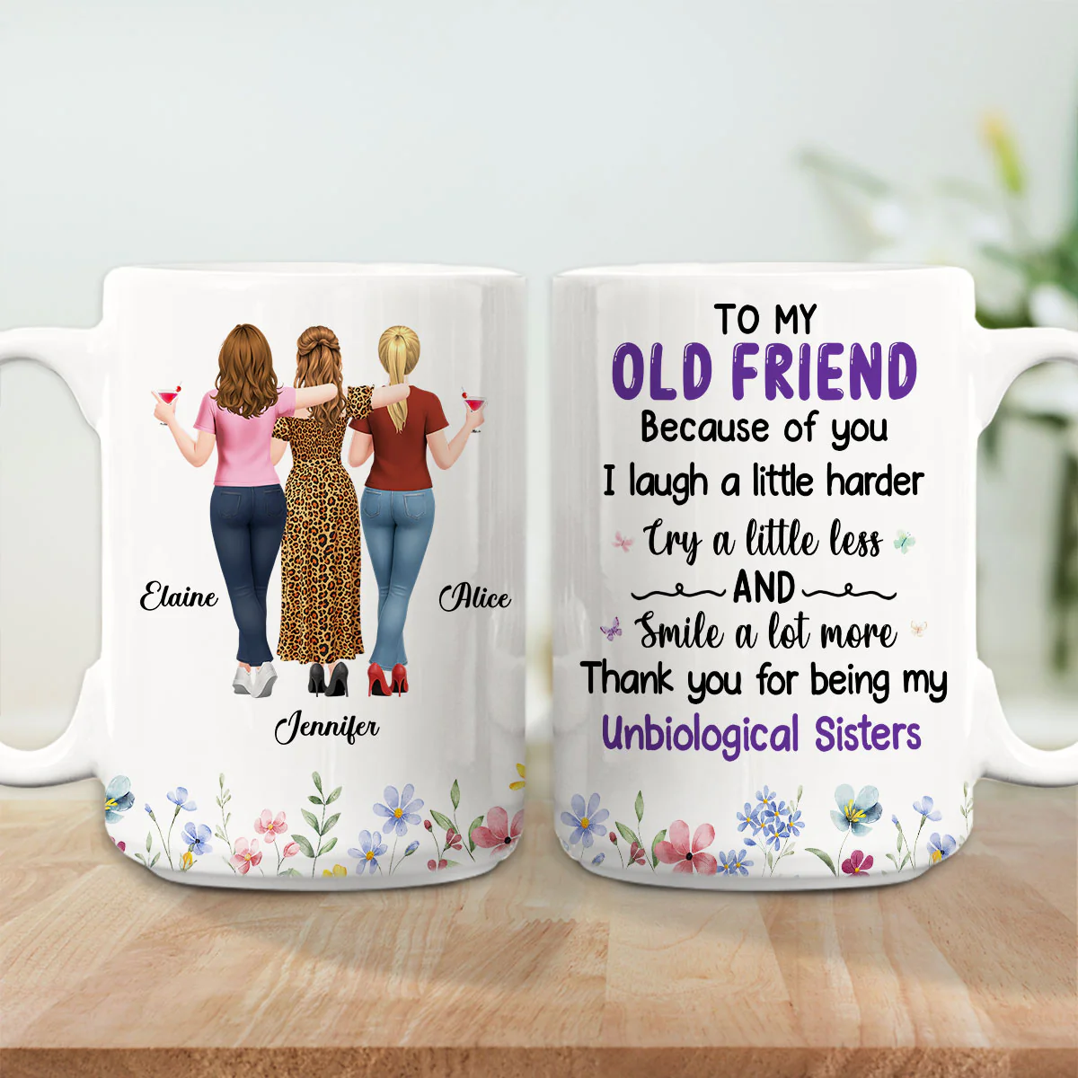 Laughter And Love Friendship - Personalized Custom Coffee Mug - Image 5