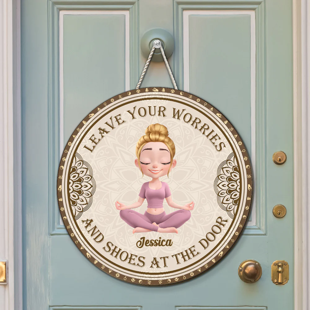 Leave At The Door - Personalized Custom Wood Sign - Image 2