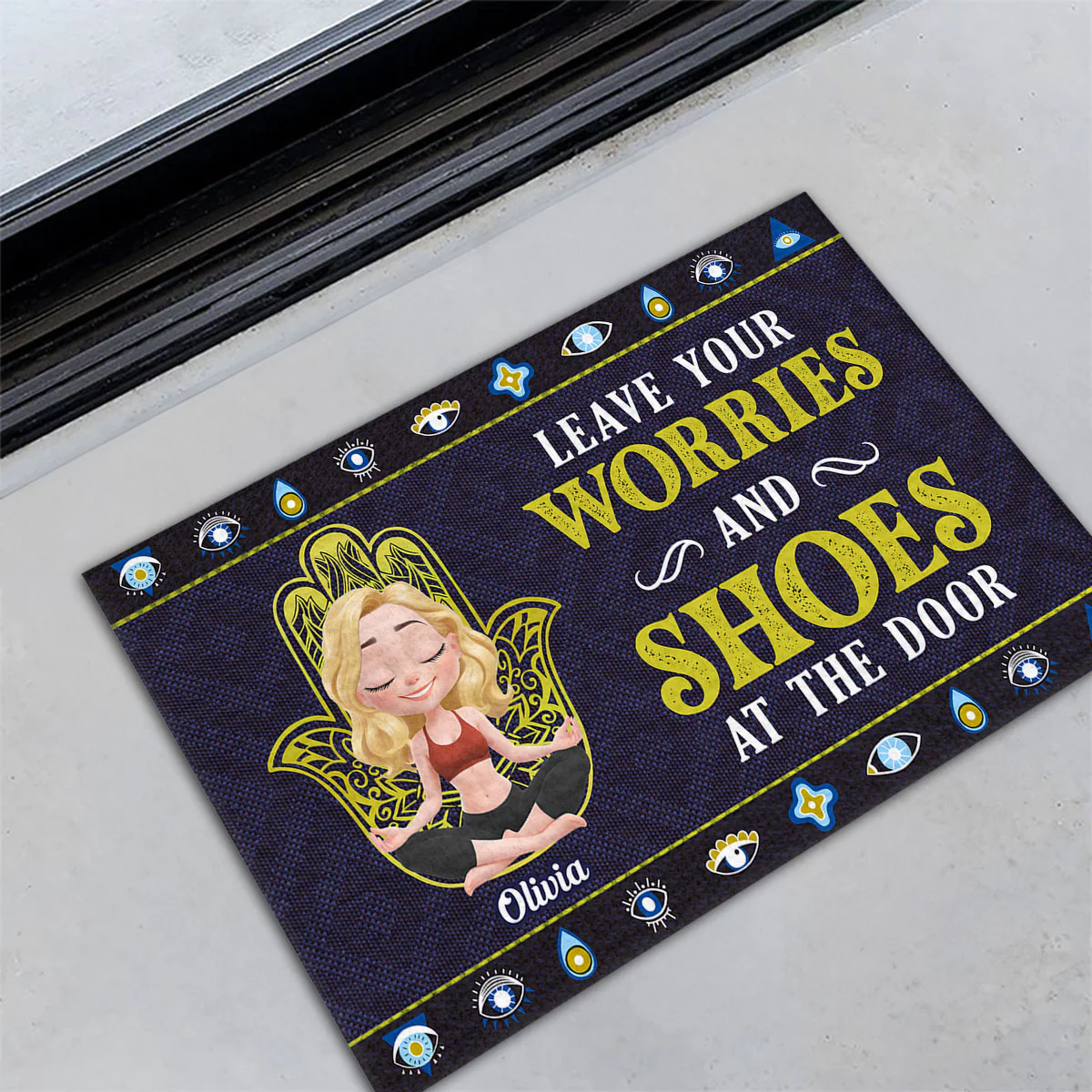 Leave Your Worries - Personalized Custom Doormat - Image 3