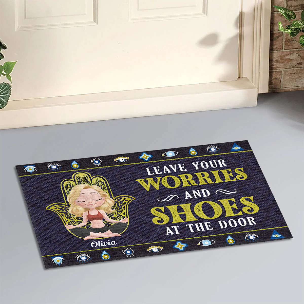 Leave Your Worries - Personalized Custom Doormat - Image 5