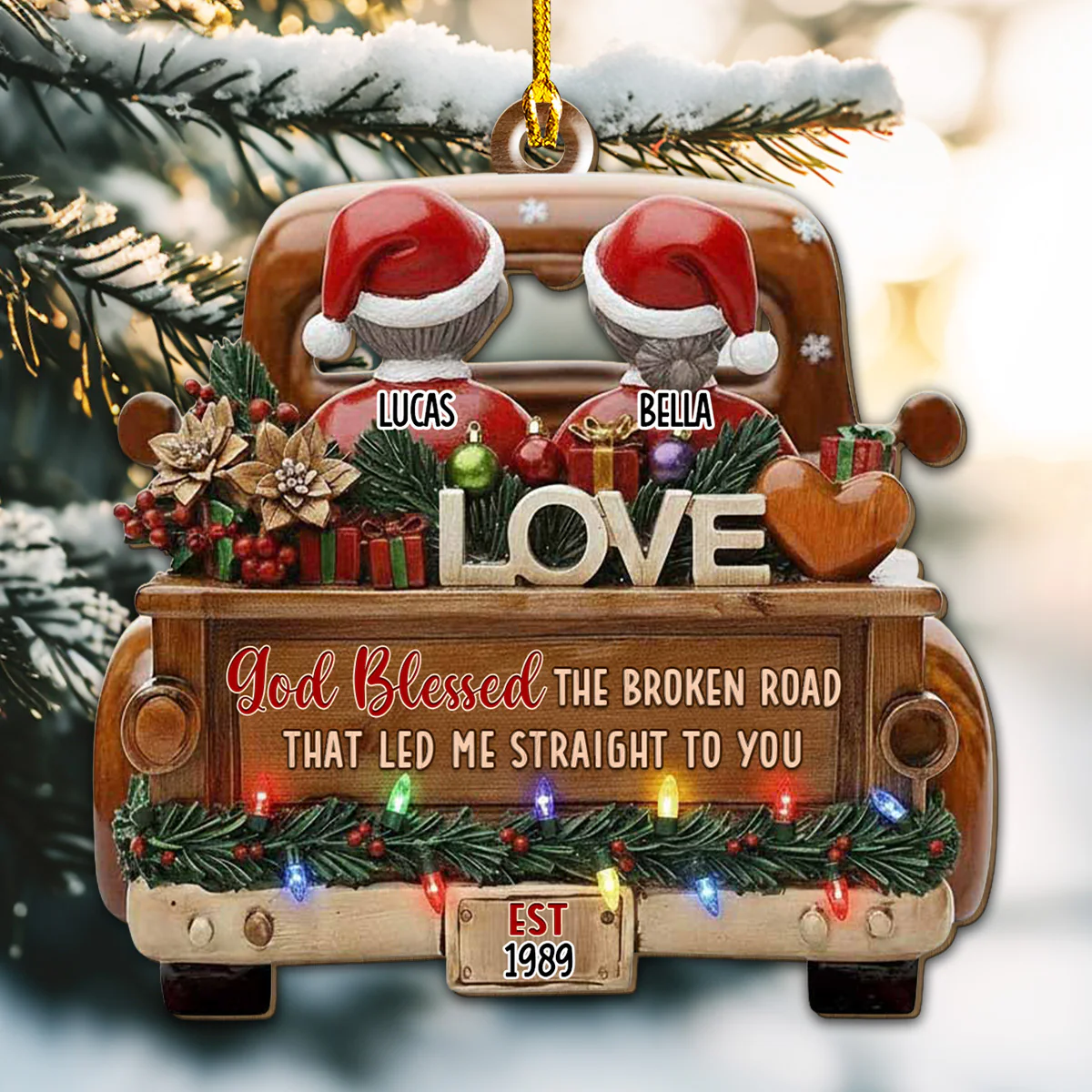 Led Me Straight To You - Personalized Custom 3D Effect Wood Ornament - Image 2