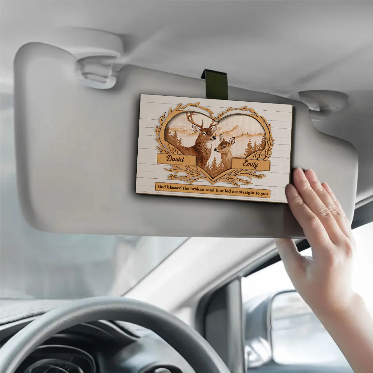 Led Me Straight To You - Personalized Custom Car Visor Clip - Image 3