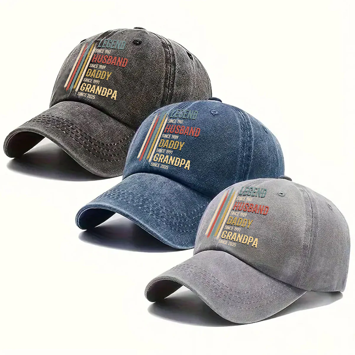 Legacy Of A Legend - Personalized Custom Vintage Washed Denim Cap - Image 4