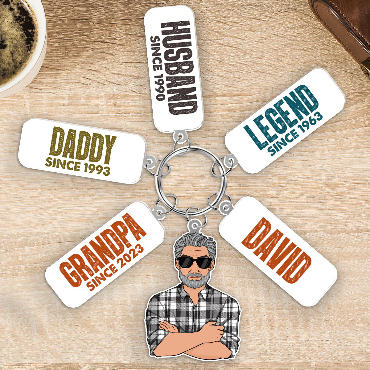 Legend Daddy Grandpa - Personalized Acrylic Tag Keychain - Image 3