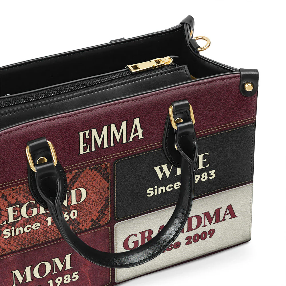 Grandma Since Year - Personalized Custom Leather Bag - Image 4