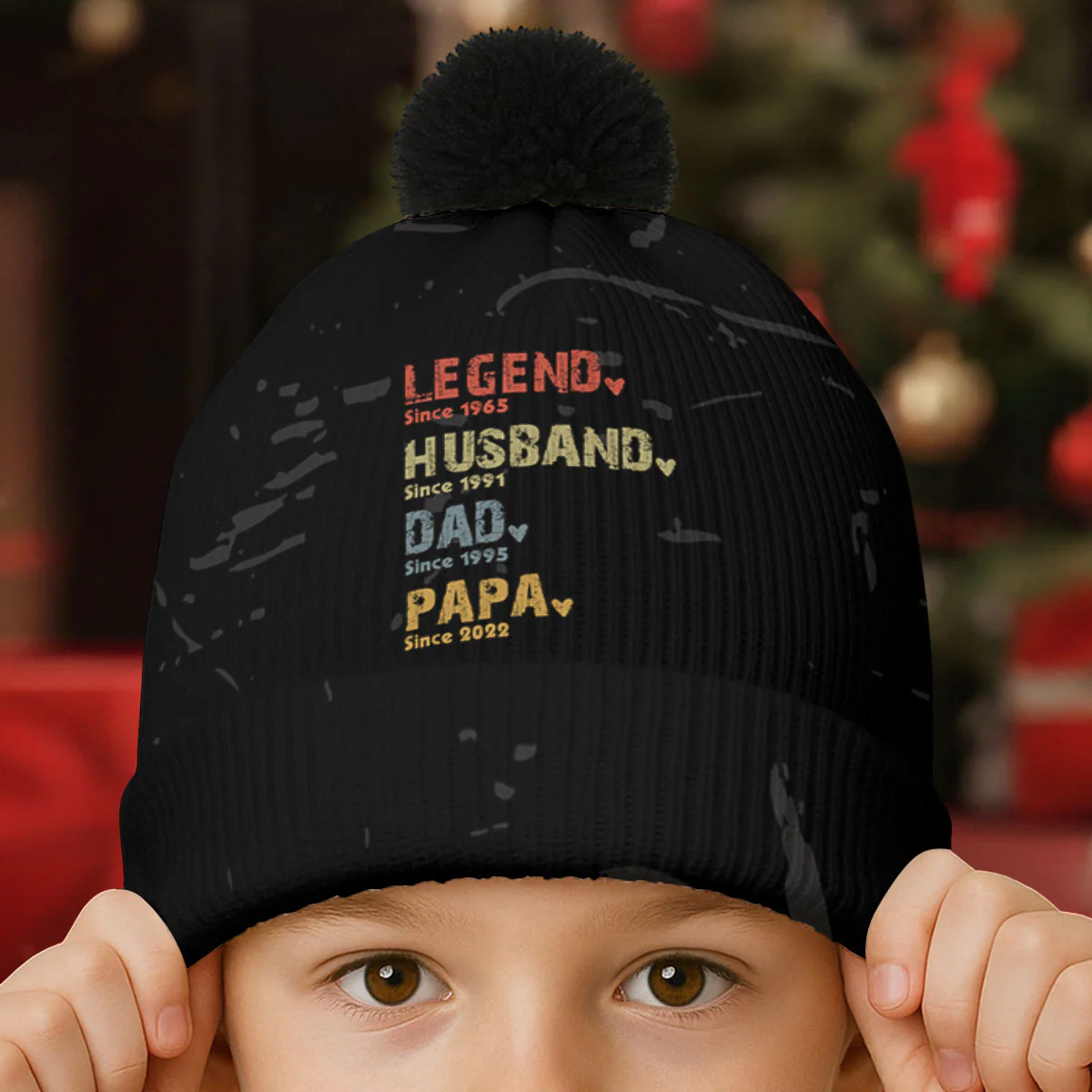 Legend Husband Dad Grandpa - Personalized Custom Bobble Beanie Hat - Image 2