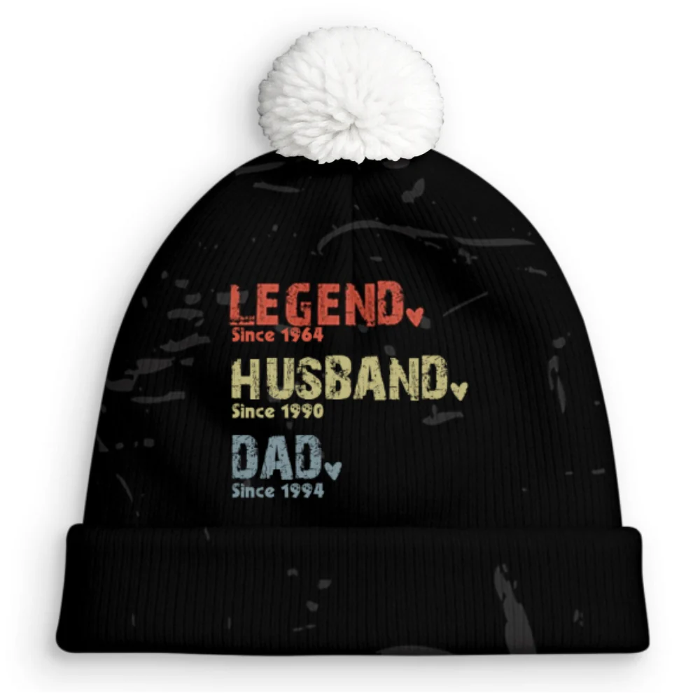 Legend Husband Dad Grandpa - Personalized Custom Bobble Beanie Hat - Image 8