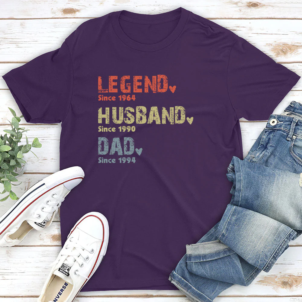 Legend, Husband, Dad, Grandpa - Personalized Custom Shirt - Image 2