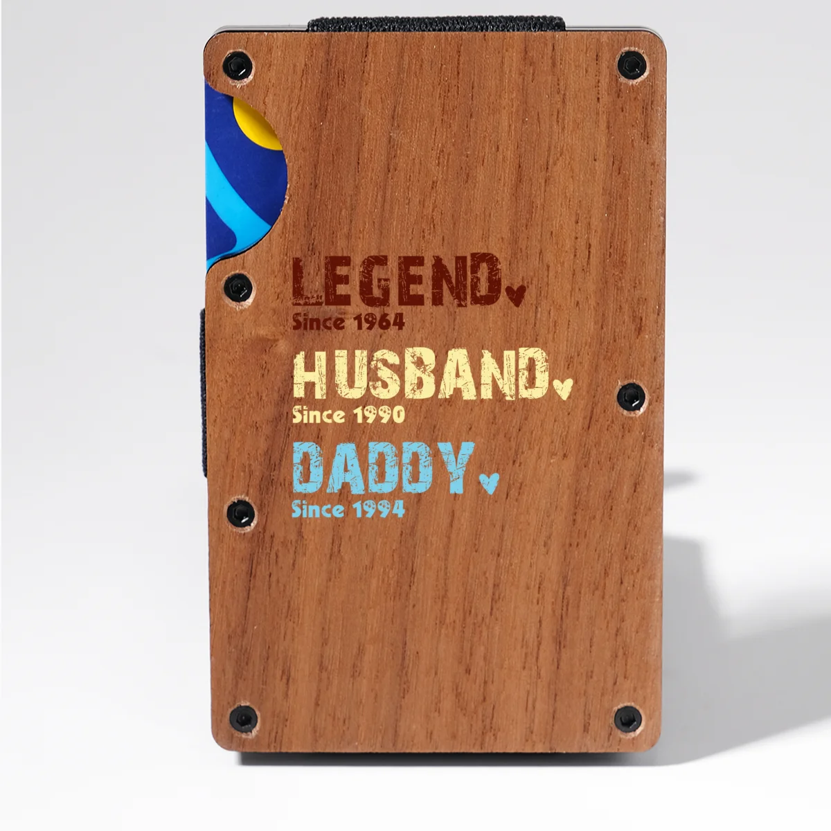 Legend Husband Dad Grandpa - Personalized Custom Wooden Card Holder - Image 7