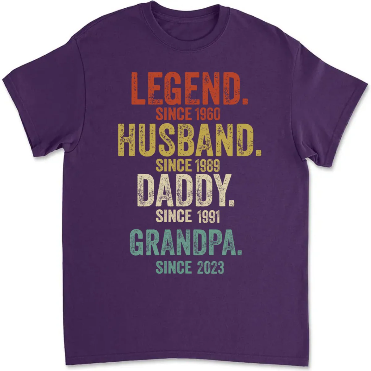 Legend Husband Dad Papa - Personalized Custom Fluorescent T-shirt - Image 5