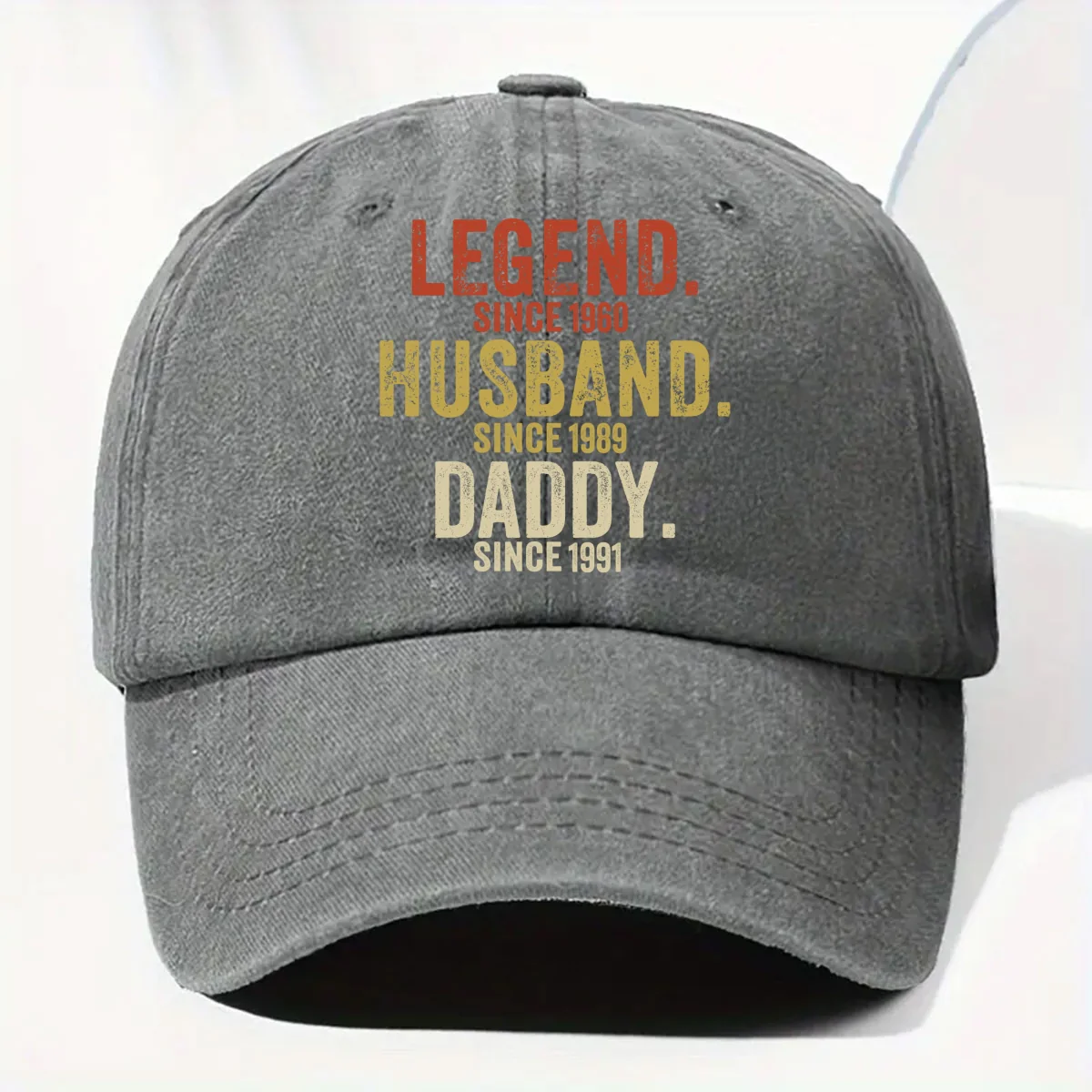 Legend Husband Dad Papa - Personalized Custom Vintage Washed Denim Cap - Image 7