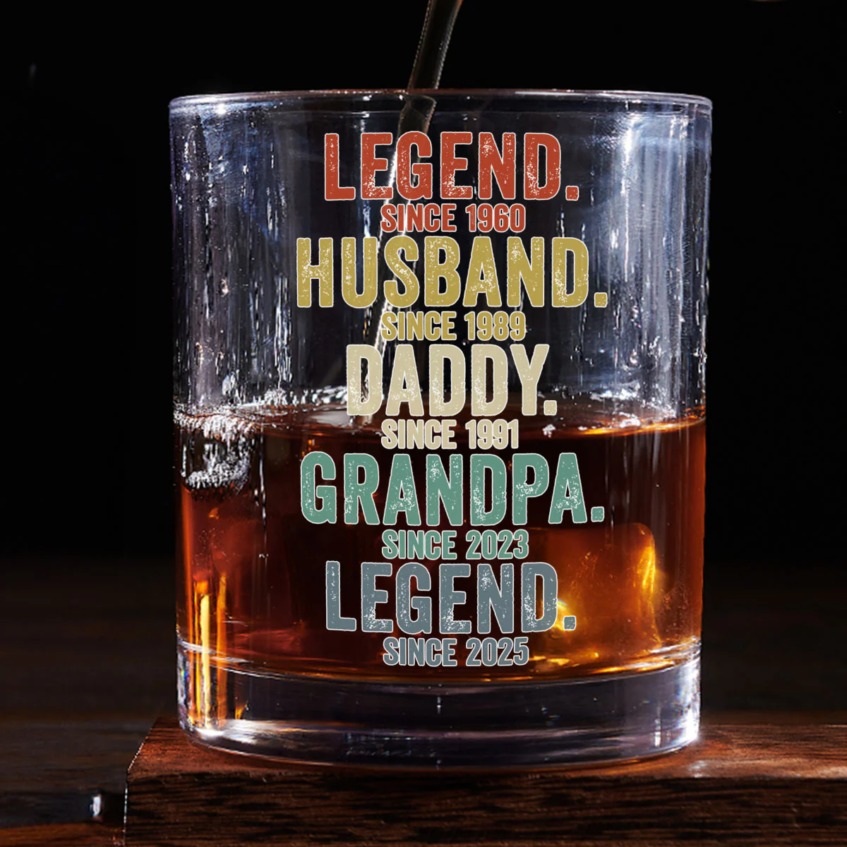 Legend Husband Dad Papa - Personalized Custom Whiskey Glass - Image 4