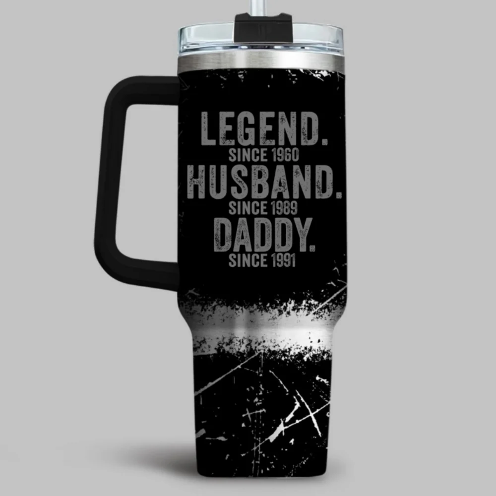 Legend Husband Dad - Personalized Custom Engraved 40oz Tumbler With Handle - Image 6