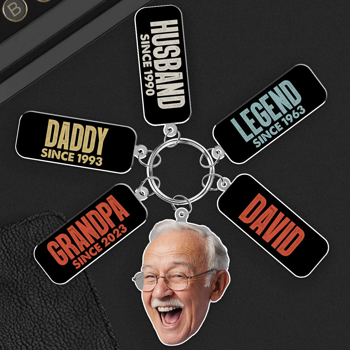 Legend Husband Daddy Papa - Personalized Acrylic Tag Keychain - Image 3