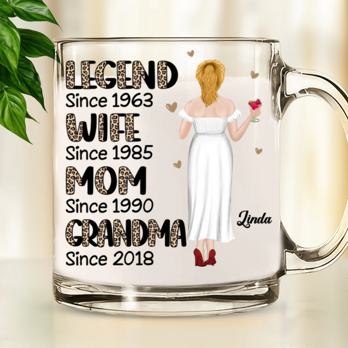 Legend Wife Mom Grandma - Personalized Custom Glass Mug - Image 6