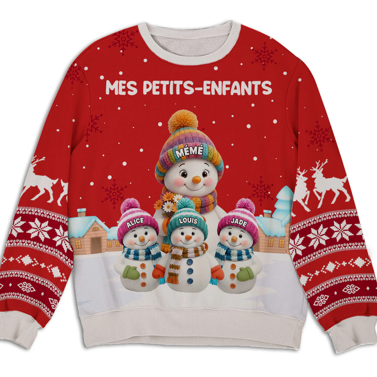 Les Petits-Enfants Tricotent - Sweatshirt Personnalisé Avec Impression Intégrale
