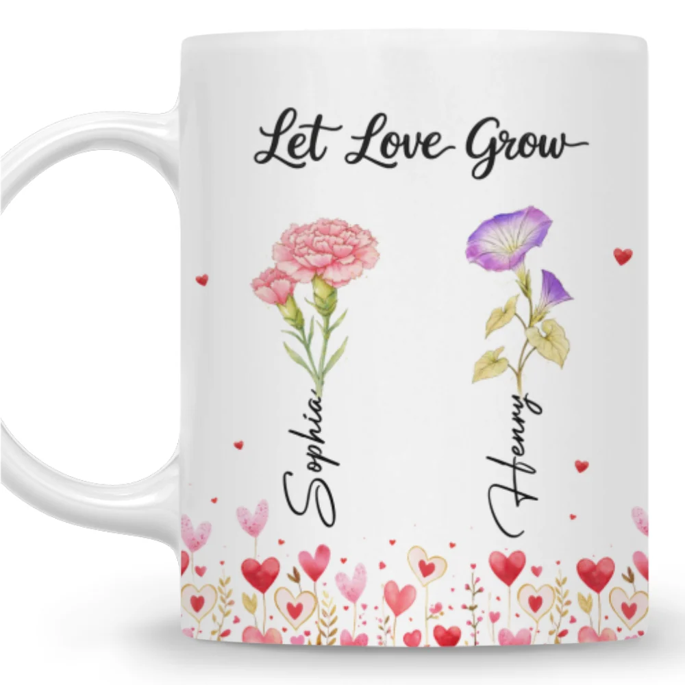 Let Love Grow - Personalized Custom Coffee Mug - Image 7