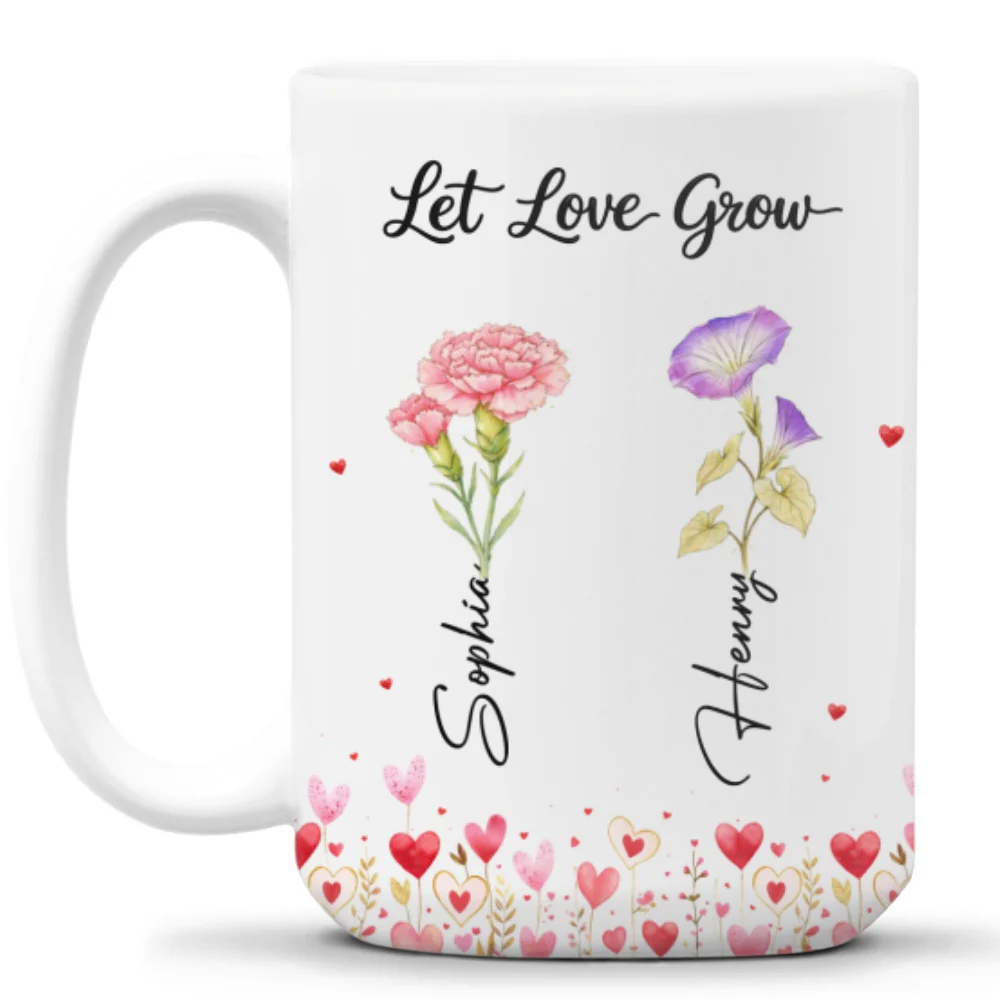 Let Love Grow - Personalized Custom Coffee Mug - Image 8