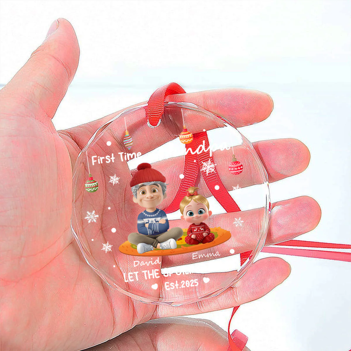 Let The Spoiling Begin - Personalized Custom Glass Ornament - Image 4