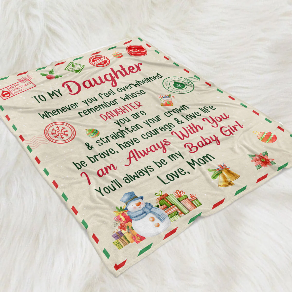 Letter From Mom - Personalized Custom Fleece Blanket - Image 2
