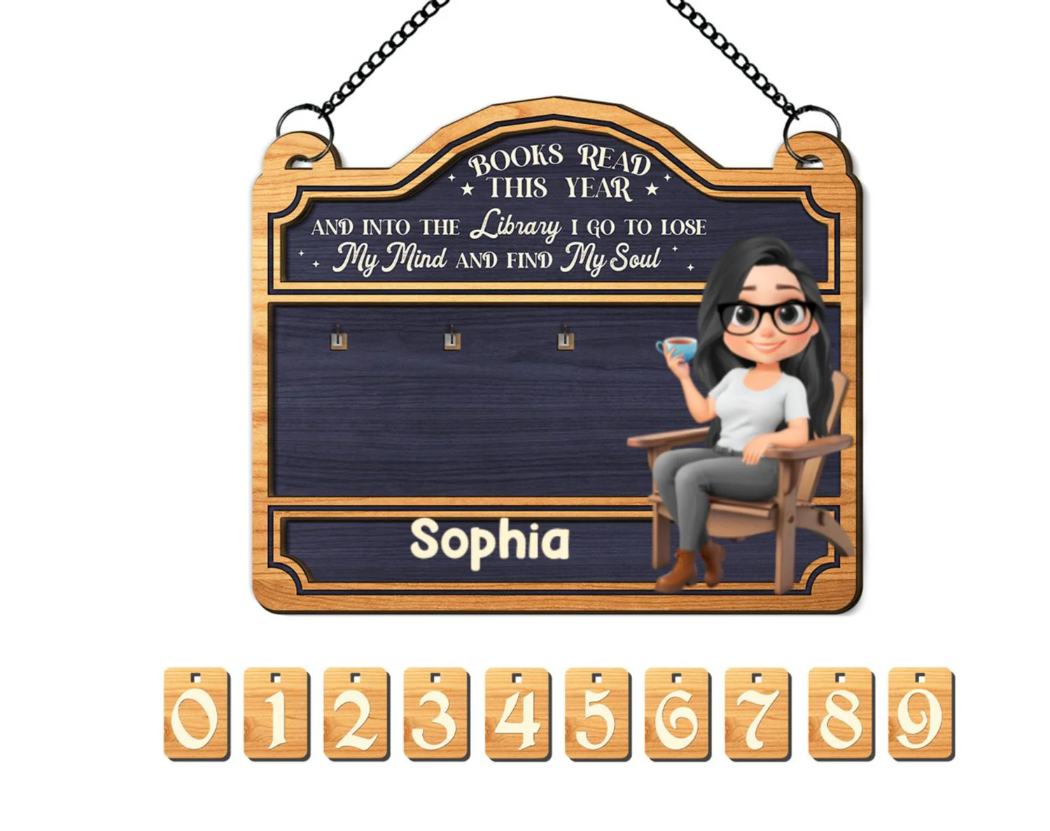 Library My Mind My Soul - Personalized Custom Tracker Sign - Image 5