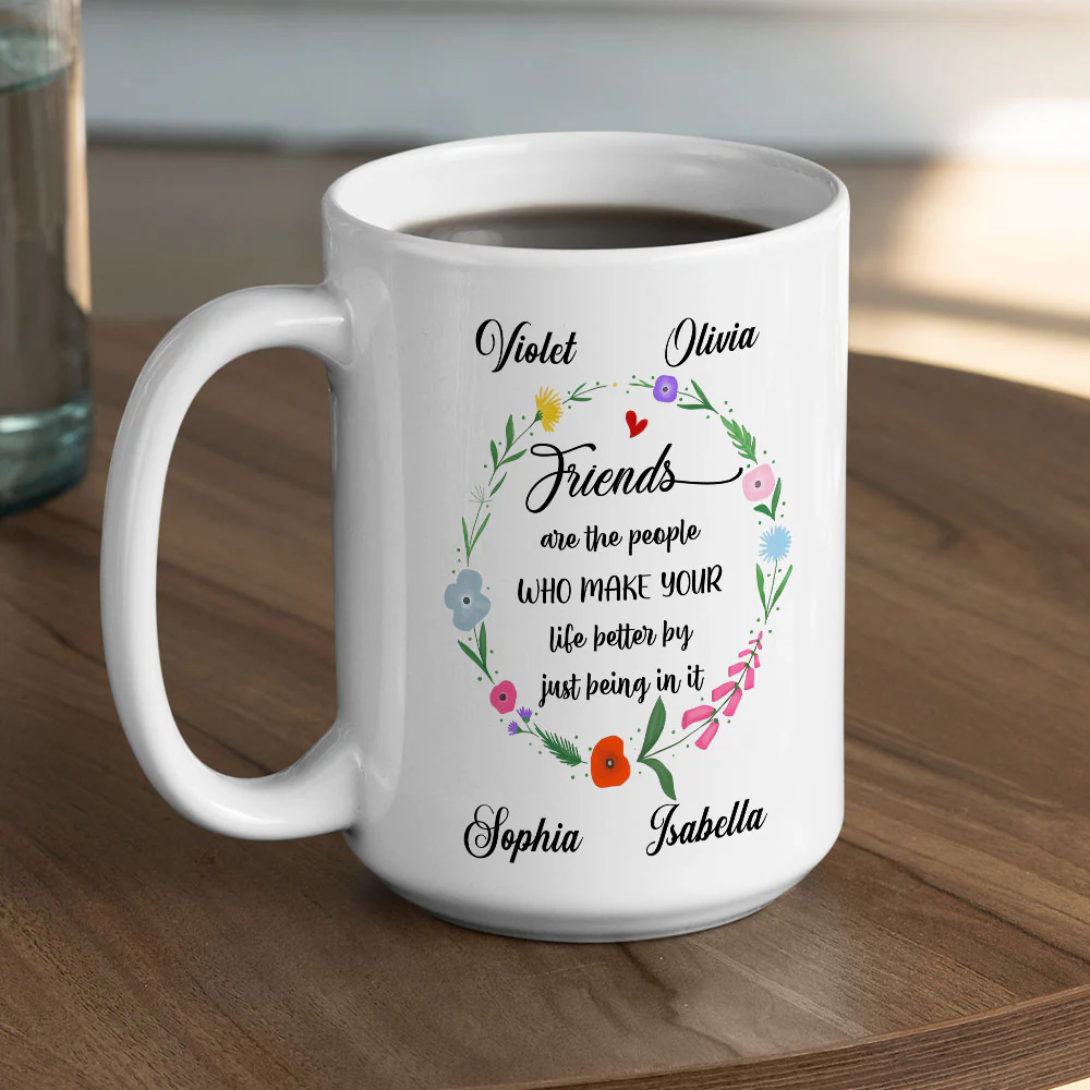 Life Better With Friends - Personalized Custom Coffee Mug - Image 4