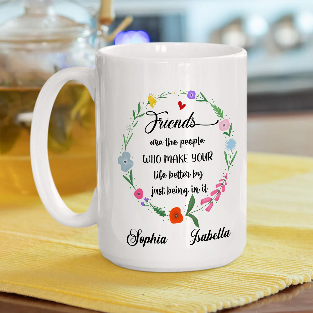 Life Better With Friends - Personalized Custom Coffee Mug - Image 5