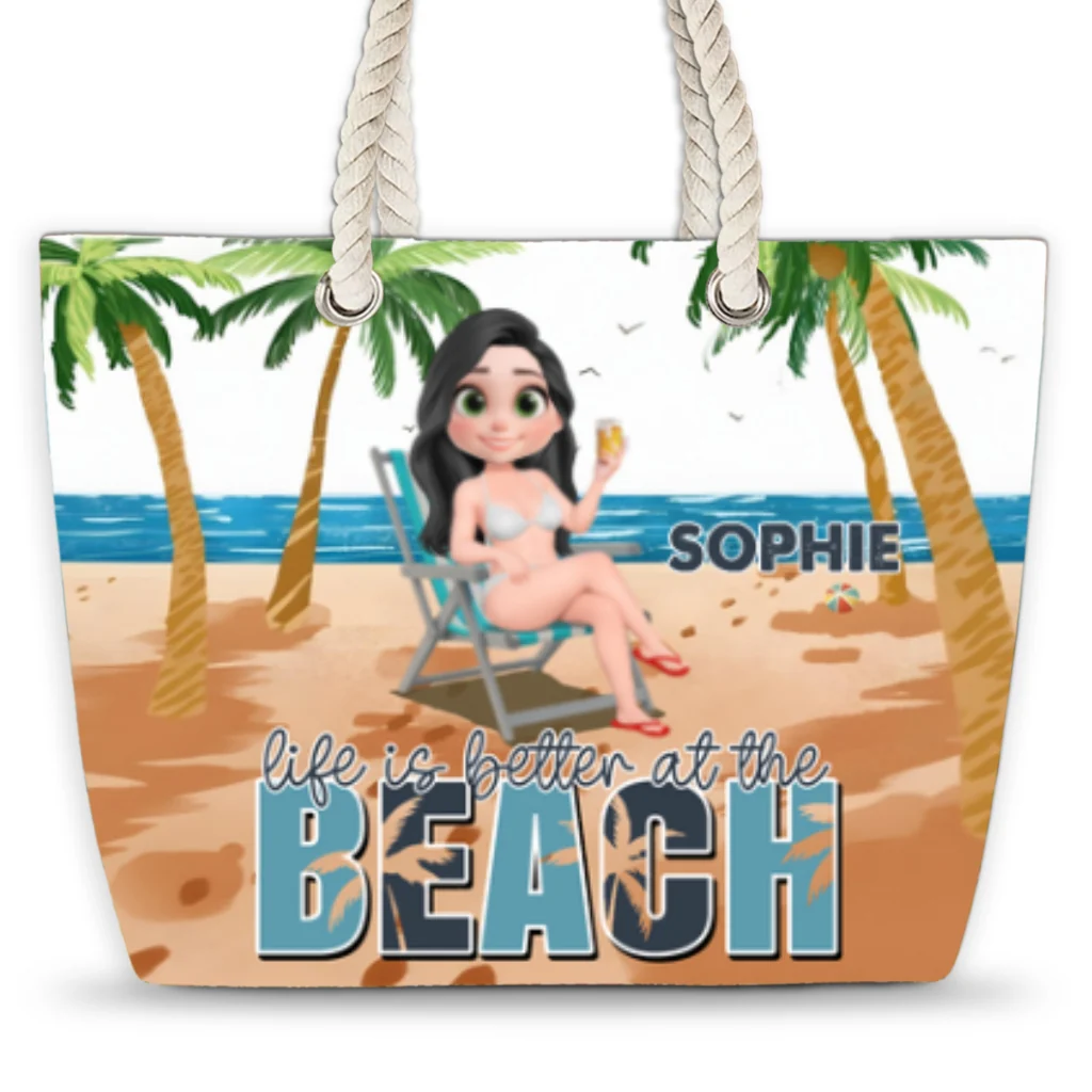 Life Is Better - Personalized Custom Beach Bag - Image 5