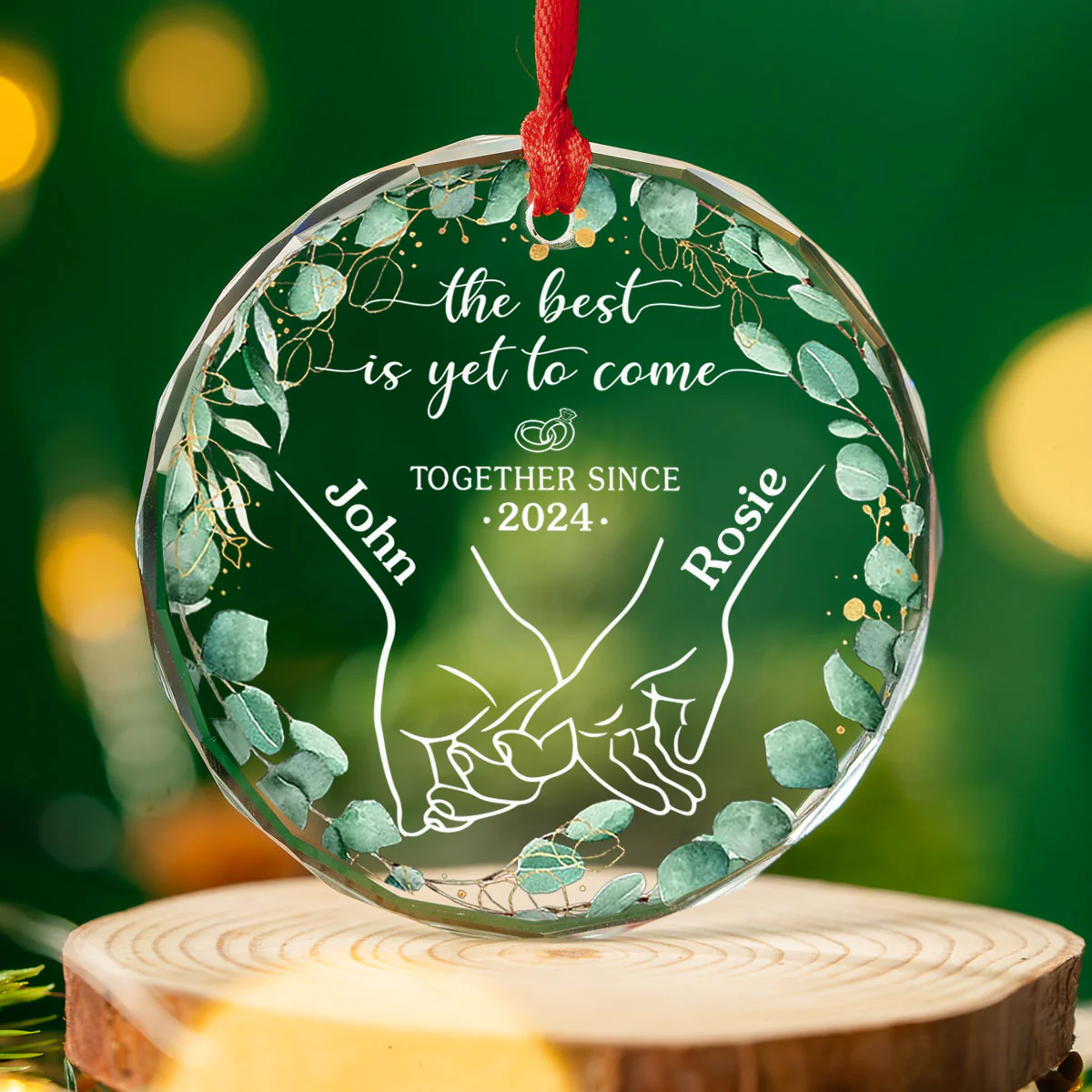Life Is Better When We Grow Old Together - Personalized Custom Glass Ornament - Image 5