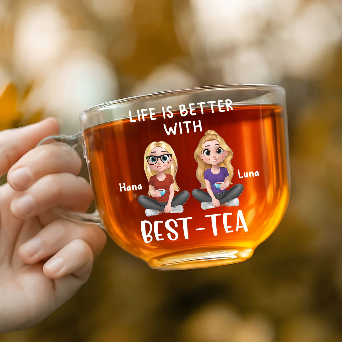 Life Is Better With Best Tea - Personalized Custom Glass Tea Cup - Image 5