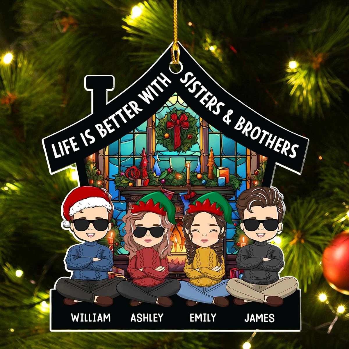 Life Is Better With Family - Personalized Custom Acrylic Ornament