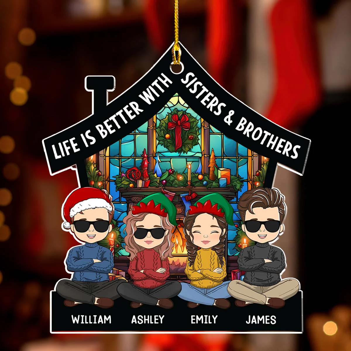 Life Is Better With Family - Personalized Custom Acrylic Ornament - Image 2