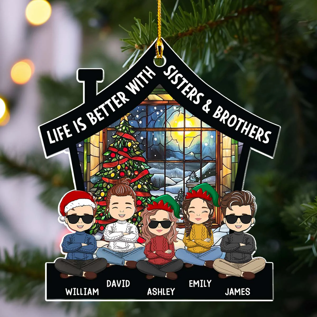 Life Is Better With Family - Personalized Custom Acrylic Ornament - Image 5