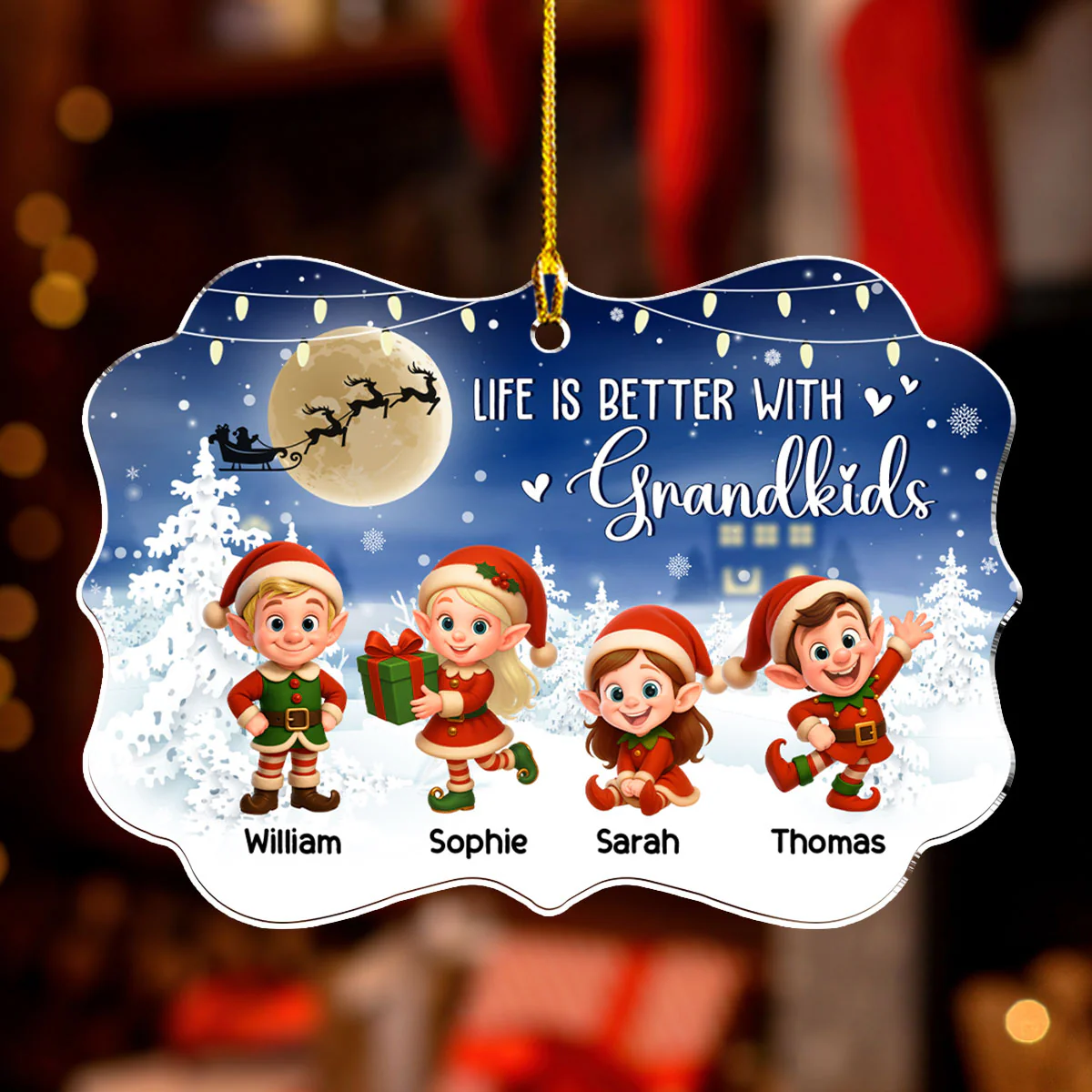 Life Is Better With Grandkids 2025 - Personalized Custom Acrylic Ornament - Image 2
