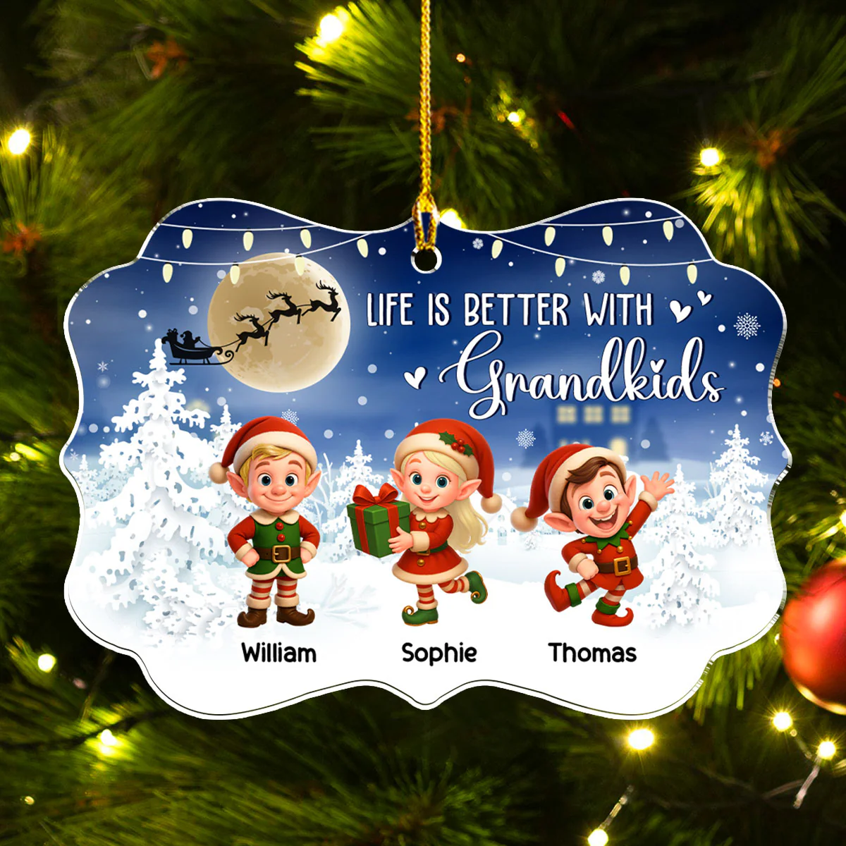 Life Is Better With Grandkids 2025 - Personalized Custom Acrylic Ornament - Image 5