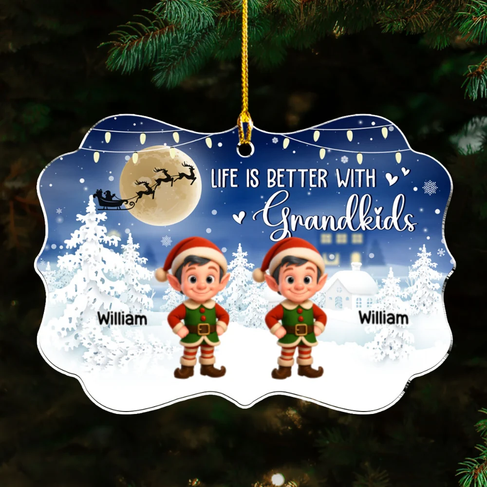 Life Is Better With Grandkids 2025 - Personalized Custom Acrylic Ornament - Image 7