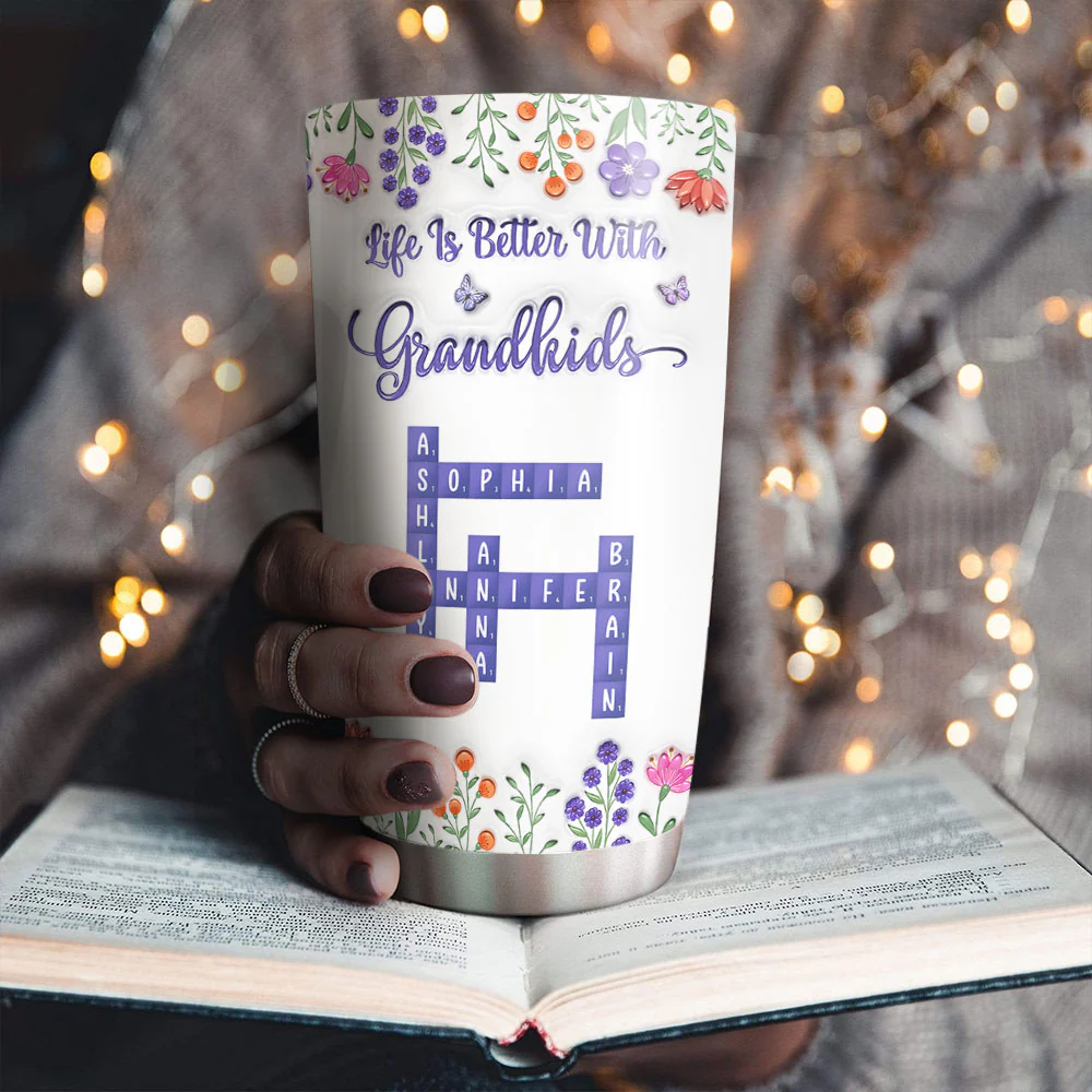 Life Is Better With Lovely Grandkids - Personalized Custom 3D Inflated Effect Tumbler - Image 2