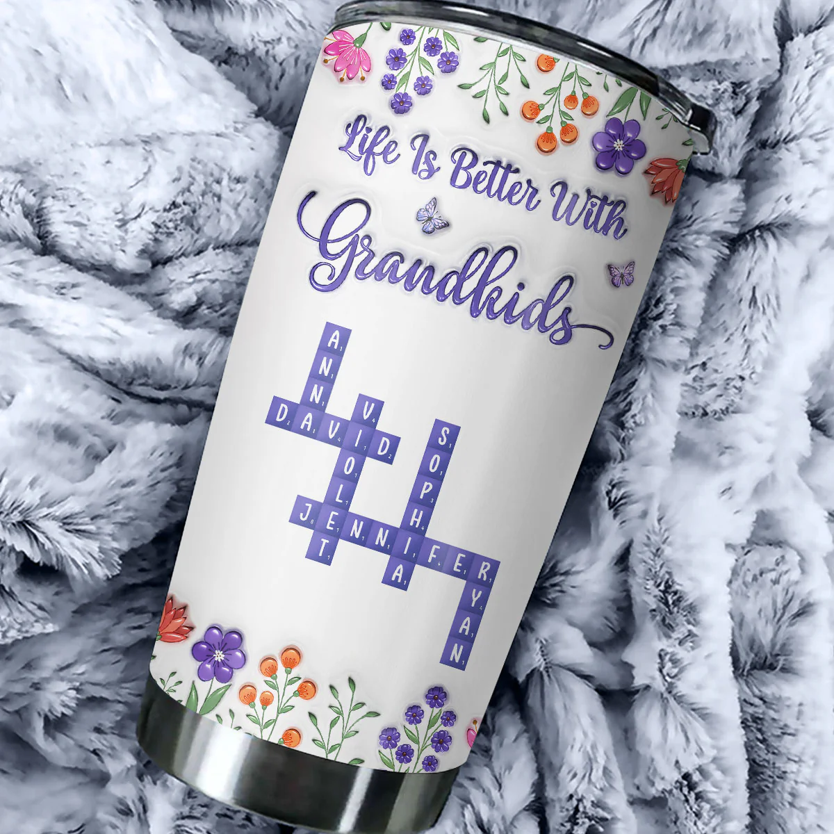 Life Is Better With Lovely Grandkids - Personalized Custom 3D Inflated Effect Tumbler - Image 4