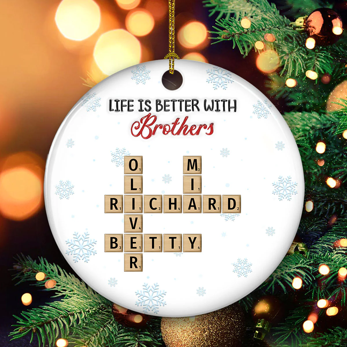 Life Is Better With Sisters -  Personalized Custom 3D Inflated Effect Ceramic Ornament - Image 3