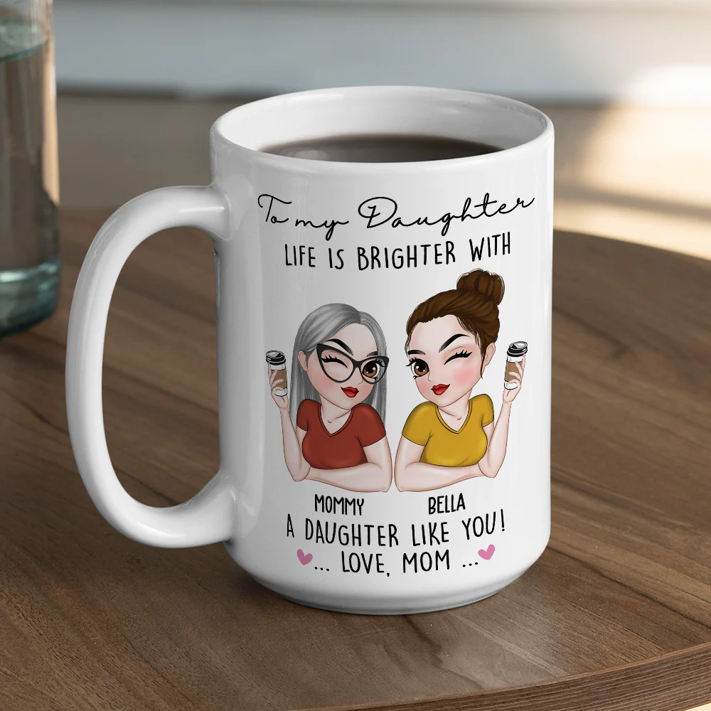 Life Is Brighter With You - Personalized Custom Coffee Mug - Image 5