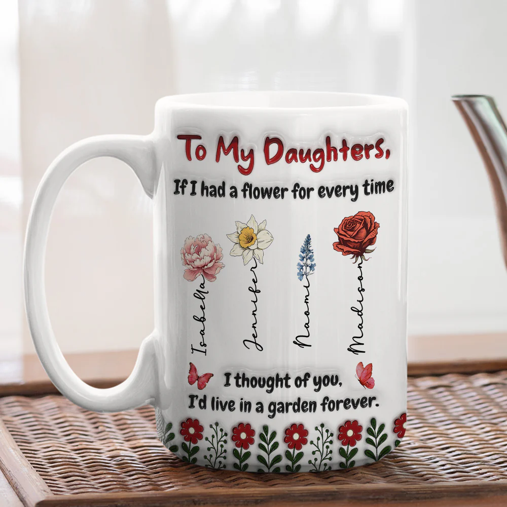 Life Is Sweeter With Daughters - Personalized Custom 3D Inflated Effect Mug - Image 9