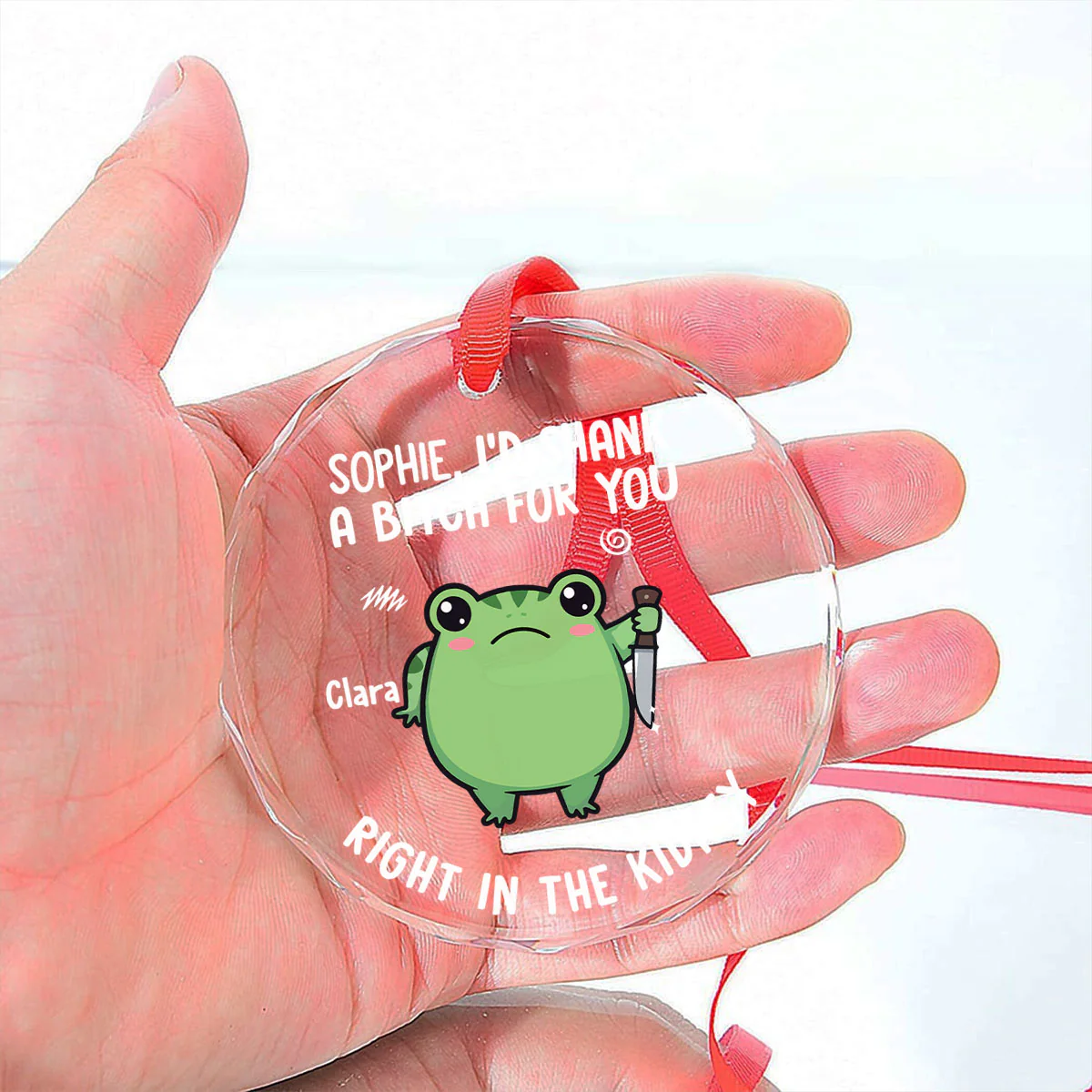 Life Is Too Short For Fake Friends - Personalized Custom Glass Ornament - Image 3