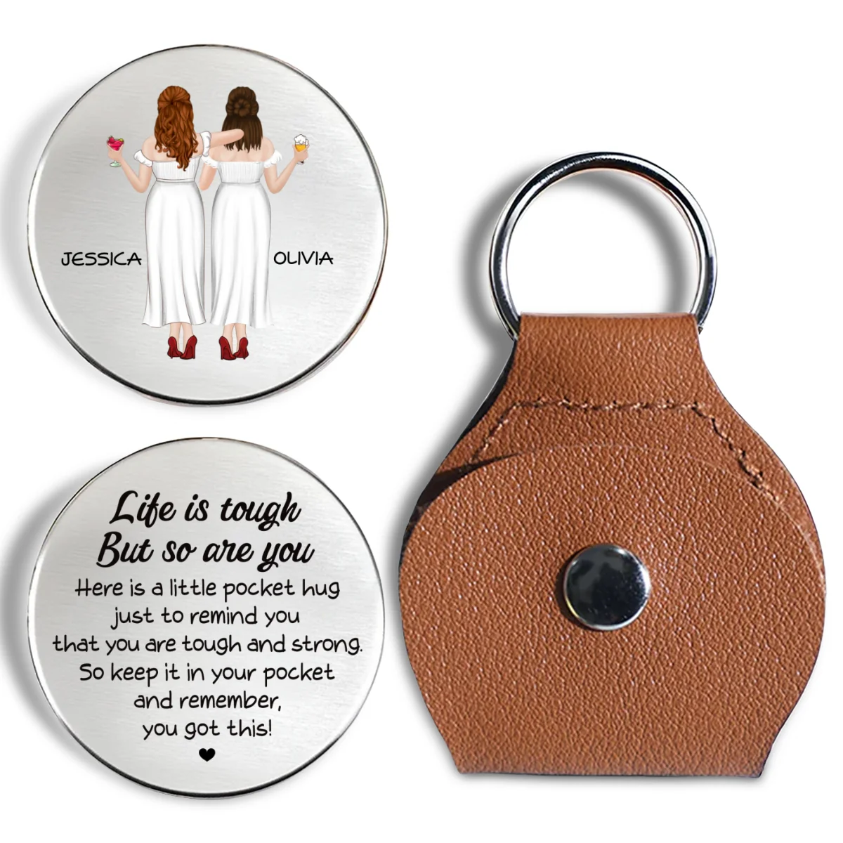 Life Is Tough But So Are You - Personalized Custom Pocket Hug - Image 6