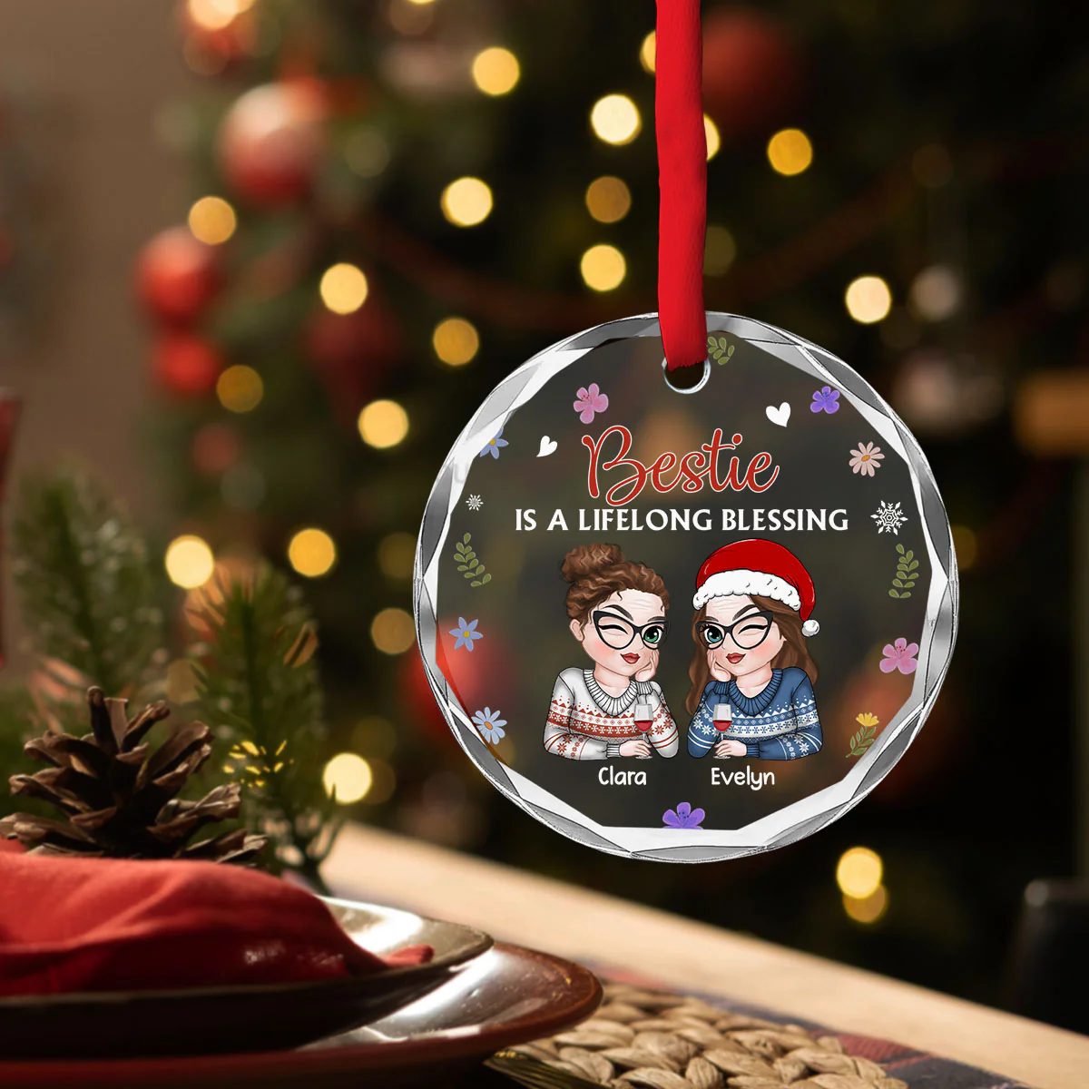 Lifelong Blessing - Personalized Custom Glass Ornament - Image 2
