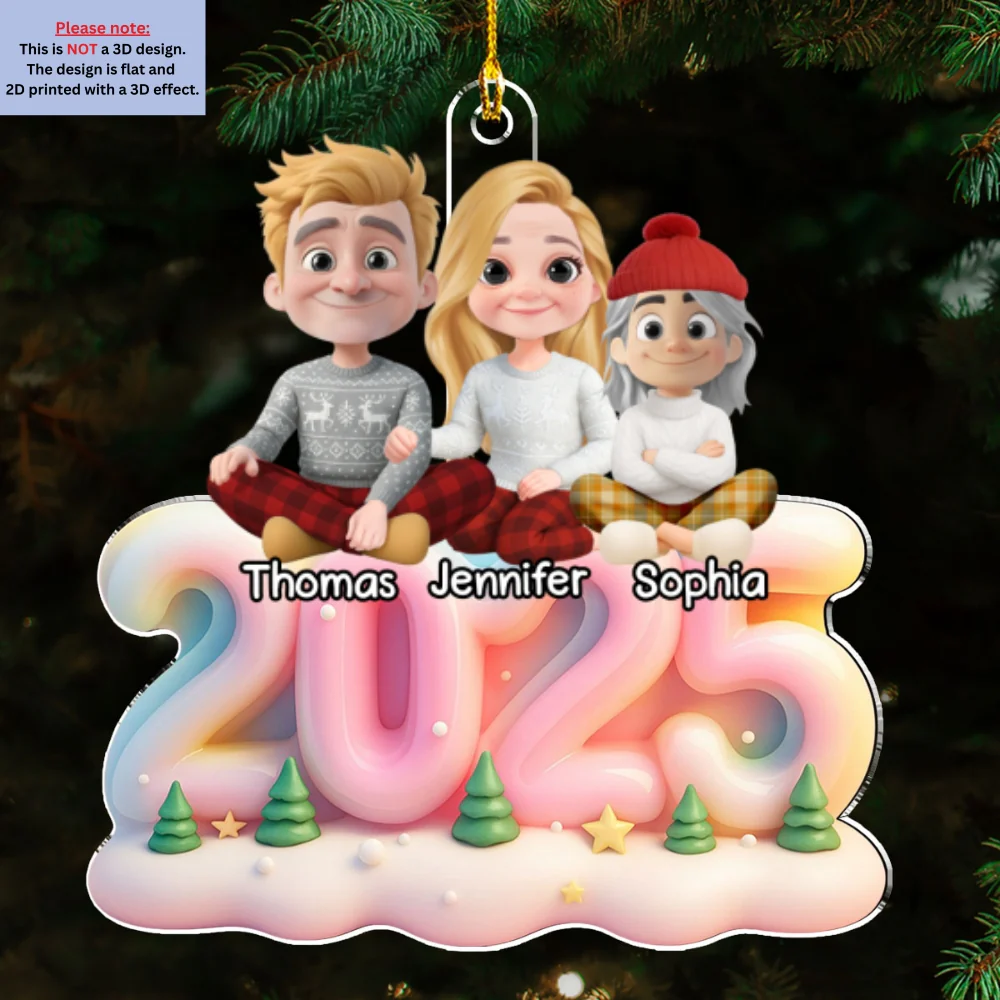 Light The Year With Pink - Personalized Custom 3D Effect Acrylic Ornament - Image 6