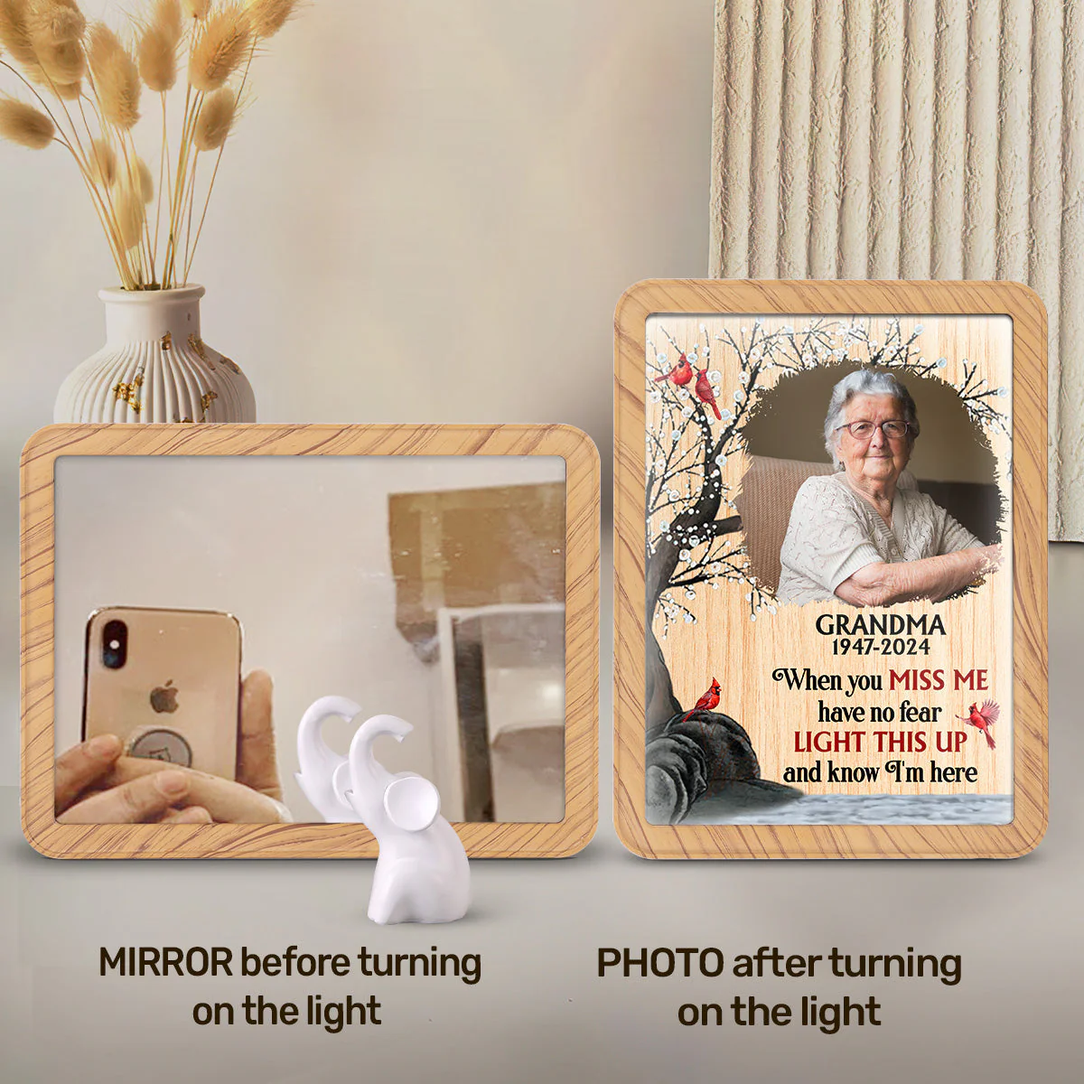 Light This Up And Know I Am Here - Personalized Custom Magic Mirror - Image 5
